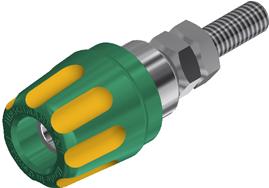 SKS Kontakttechnik-PK 10 A YELLOW/GREEN Steckverbinder, elektronisches Testgerät Conn Terminal Post F 1 POS Screw ST Panel Mount 1 Port