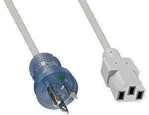 Qualtek Electronics-233003-06 Cable Assembly AC Power Cable Assembly 3.048m NEMA 5-15P to C13 3 to 3 POS F-M 18AWG