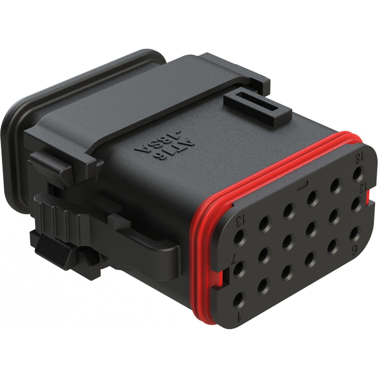 Amphenol-AT16-18SA-SR02 Einzeladersteckverbinder, Gehäuse Conn Housing RCP 18 POS Crimp ST Cable Mount Black
