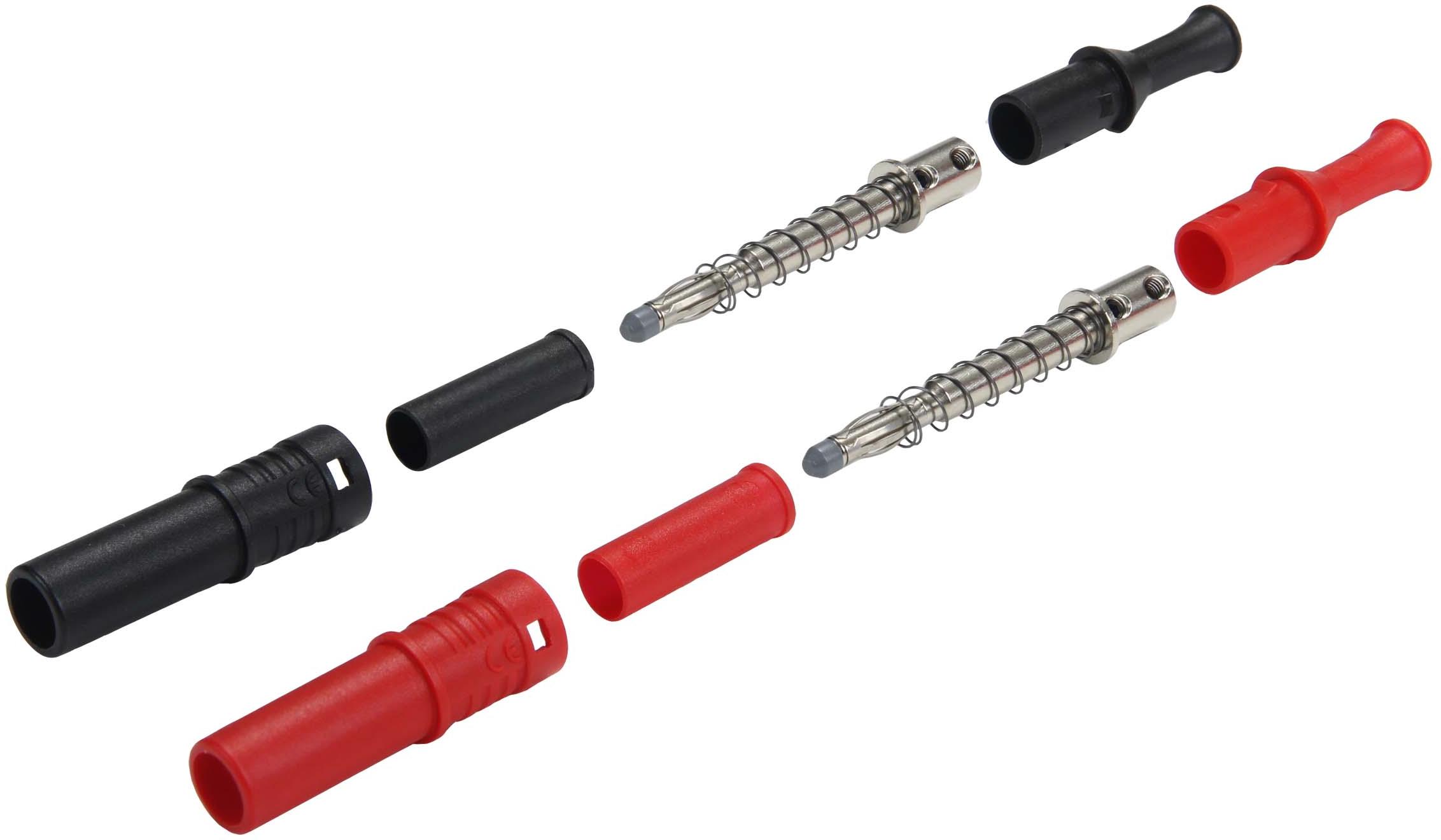 Cal Test Electronics-CT3202 Équipement de test de raccordement électronique 4mm Banana Plugs Retractable Sleeve, In-line or Stacking