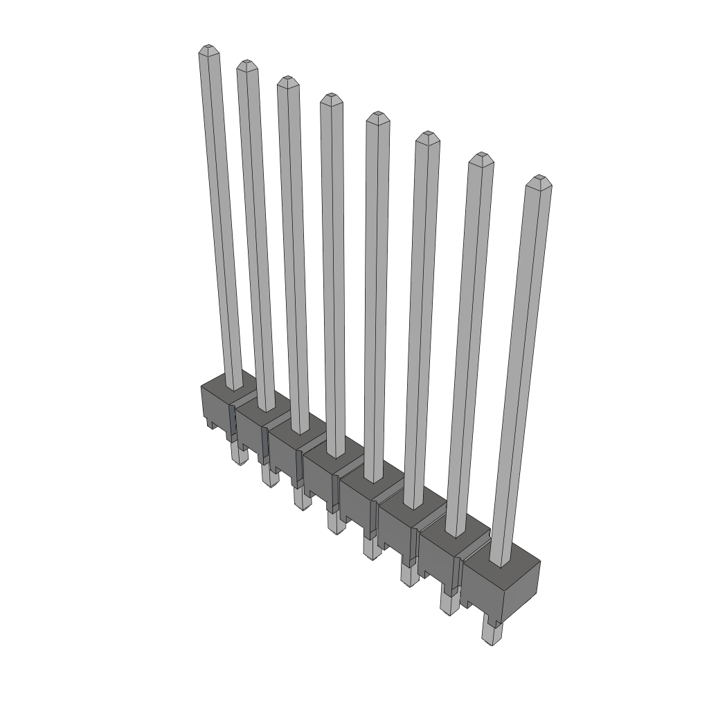 Samtec-HTSW-108-18-T-S 连接器插头及 PCB 插座 Conn Unshrouded Header HDR 8 POS 2.54mm Solder ST Top Entry Thru-Hole Bulk
