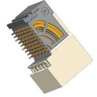 Amphenol Communications Solutions-10124451-101LF Connettore rettangolare AirMax VSe®, Backplane Connectors, 3-Pair, 90 -position, 2mm pitch, 10 column, 4 Walls, Right Angle Header, small press-fit, 2 side plating