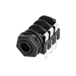 Conn 1/4" Stereo Jack F 3 POS Solder Lug RA Cable Mount 6 Terminal 1 Port