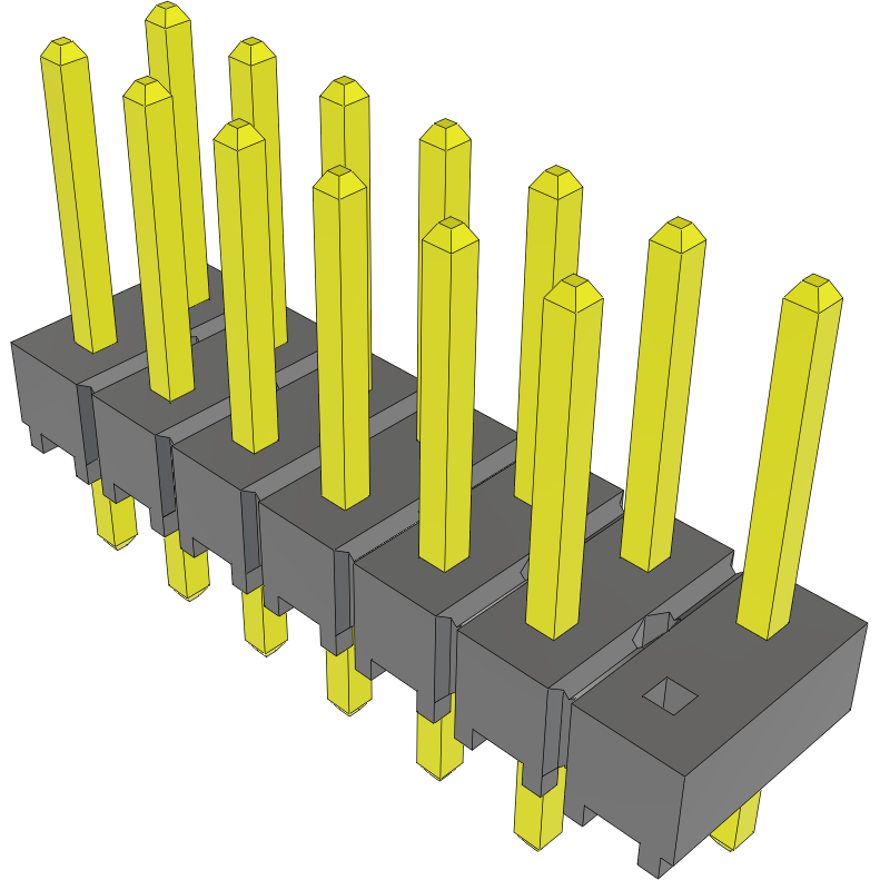 Samtec-TSW-107-24-L-D-013 Steckverbinderleisten und Leiterplattenbuchsen Conn Unshrouded Header HDR 14 POS 2.54mm Solder ST Top Entry Thru-Hole Bulk