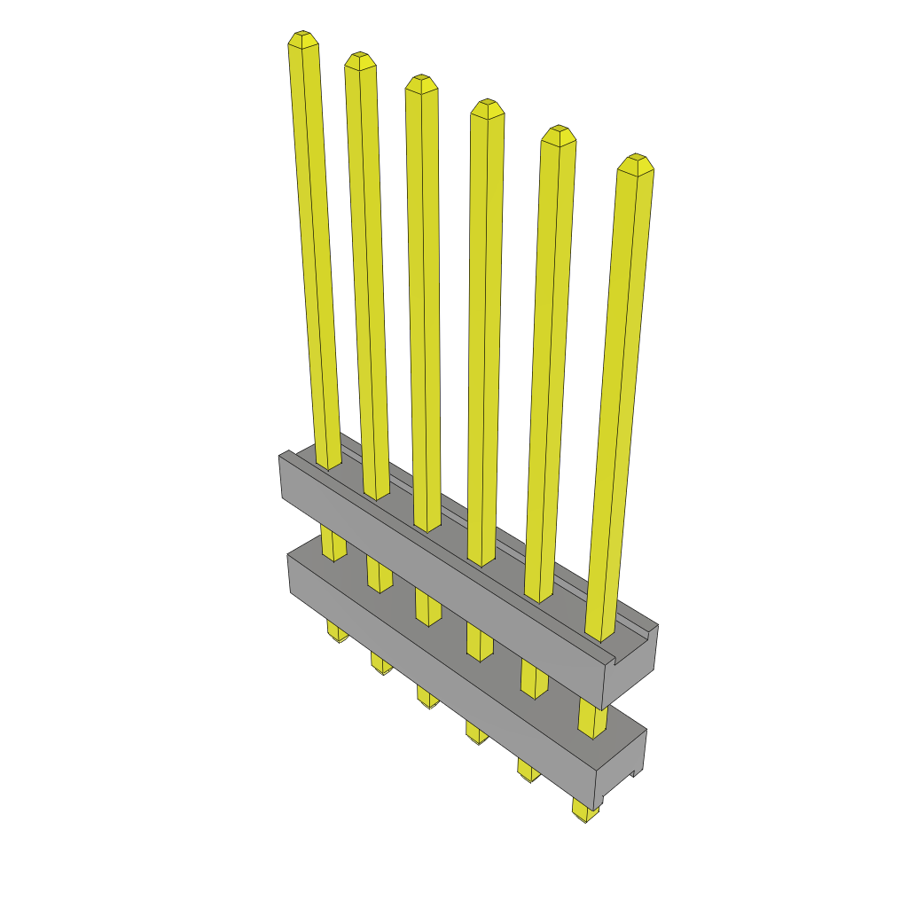 Samtec-TW-06-07-G-S-200-075 Connector Headers and PCB Receptacles Conn Board Stacker HDR 6 POS 2mm Solder ST Top Entry Thru-Hole Bulk