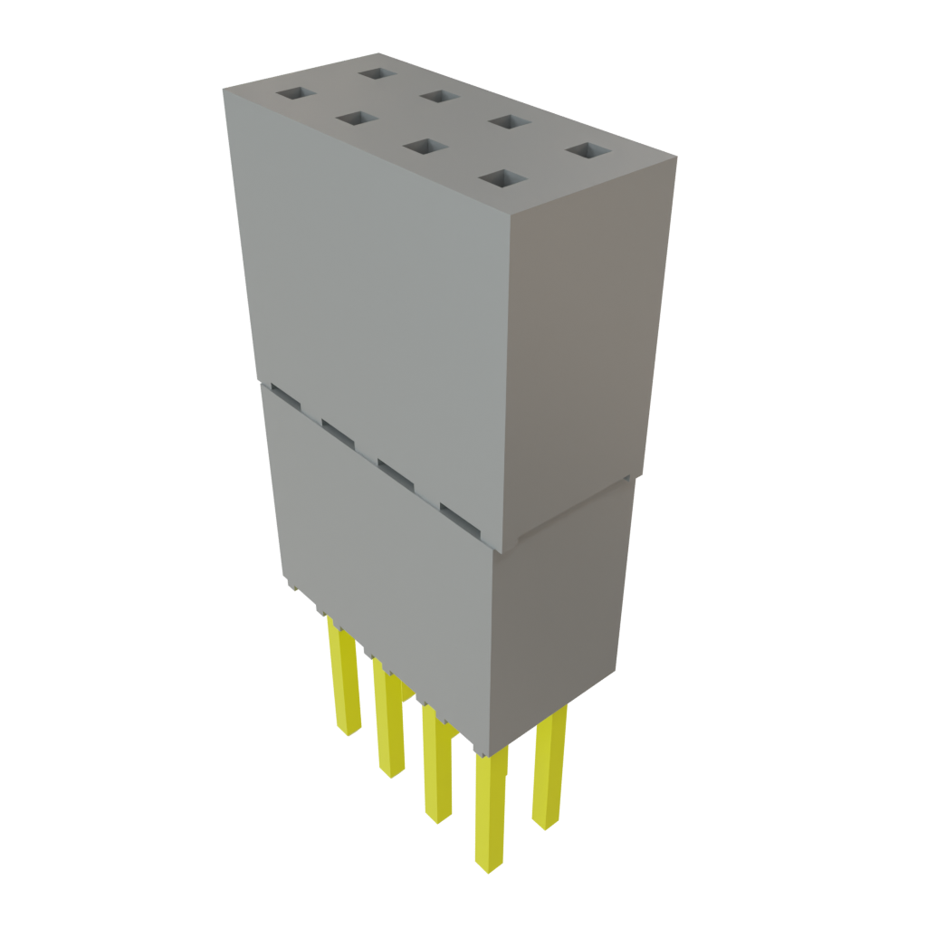 Samtec-ESQ-104-34-G-D-LL Connector Headers and PCB Receptacles Conn Elevated Socket SKT 8 POS 2.54mm Solder ST Top Entry Thru-Hole Bulk