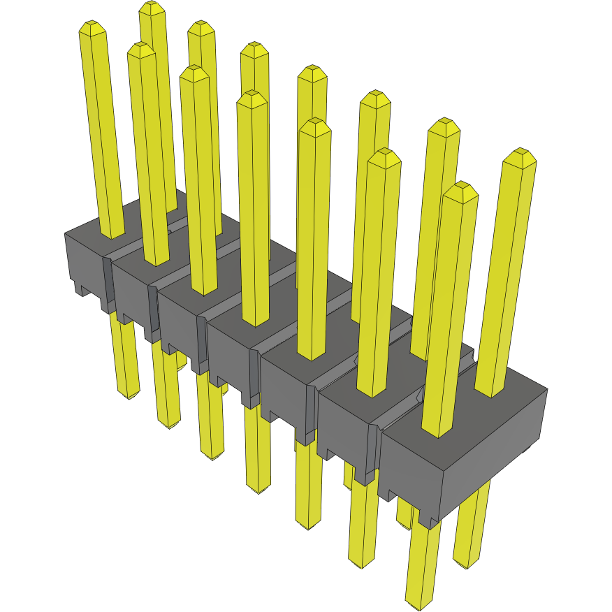 Samtec-TSW-107-25-T-D Connector Headers and PCB Receptacles Conn Unshrouded Header HDR 14 POS 2.54mm Solder ST Top Entry Thru-Hole Bulk