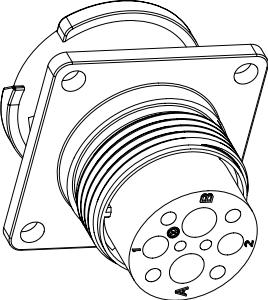 Amphenol-FLS014N12P03-PM Conector circular Conn Circular PIN 12 POS Crimp ST Flange Mount 12 Terminal 1 Port Bag