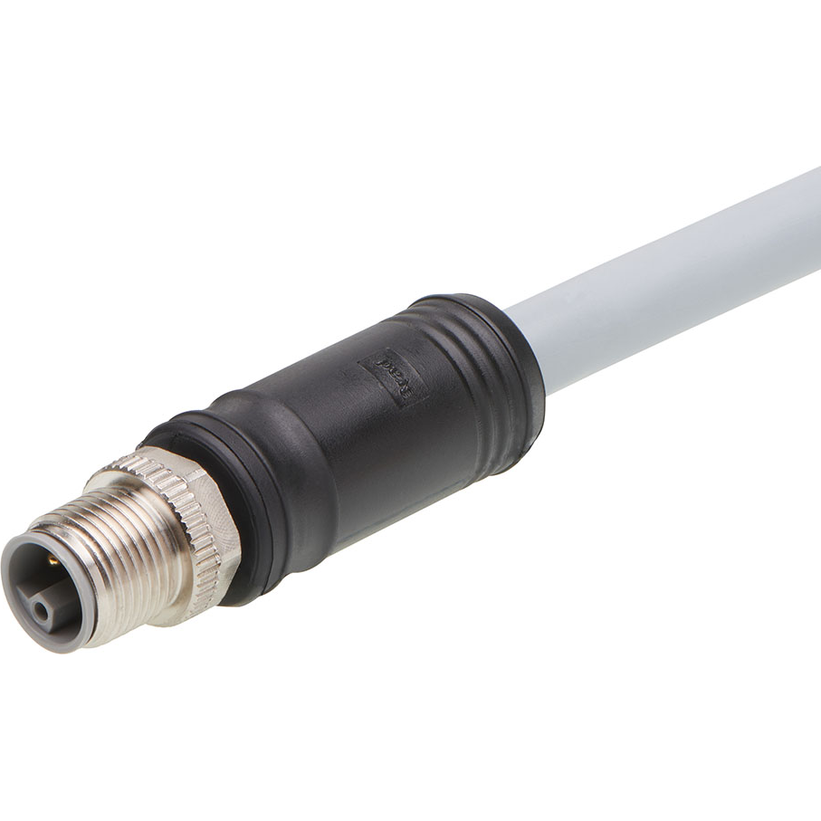 Molex-1205000317 null Micro-Change (M12) Single-Ended Cordset, 5 Poles, L-Coded, Male (Straight) to Pigtail, 16 AWG, Gray TPU WSOR Cable, 5.0m (16.40') Length