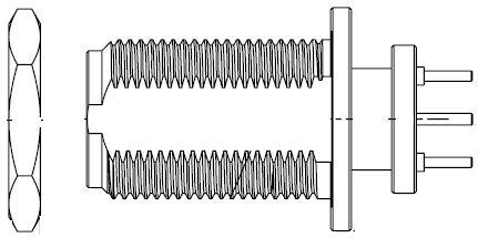 Amphenol RF-172243-11 Conector RF Conn Type N 0Hz to 11GHz 50Ohm Solder ST Thru-Hole RCP Gold