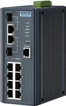 Advantech-EKI-7710G-2CI-AE Ethernet Switches Ethernet Switch 10-Port 1000Mbps