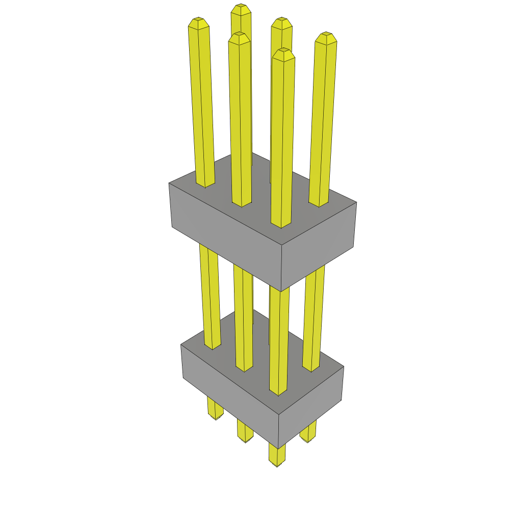 Samtec-TW-03-07-G-D-400-100 Connector Headers and PCB Receptacles Conn Board Stacker HDR 6 POS 2mm Solder ST Top Entry Thru-Hole Bulk