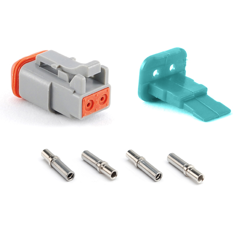 Amphenol-AT06-2S-KIT01 Einzeladersteckverbinder, Gehäuse Conn Housing PL 2 POS Crimp ST Cable Mount Gray/Green
