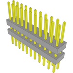 Conn Board Stacker HDR 22 POS 2mm Solder ST Top Entry Thru-Hole Bulk