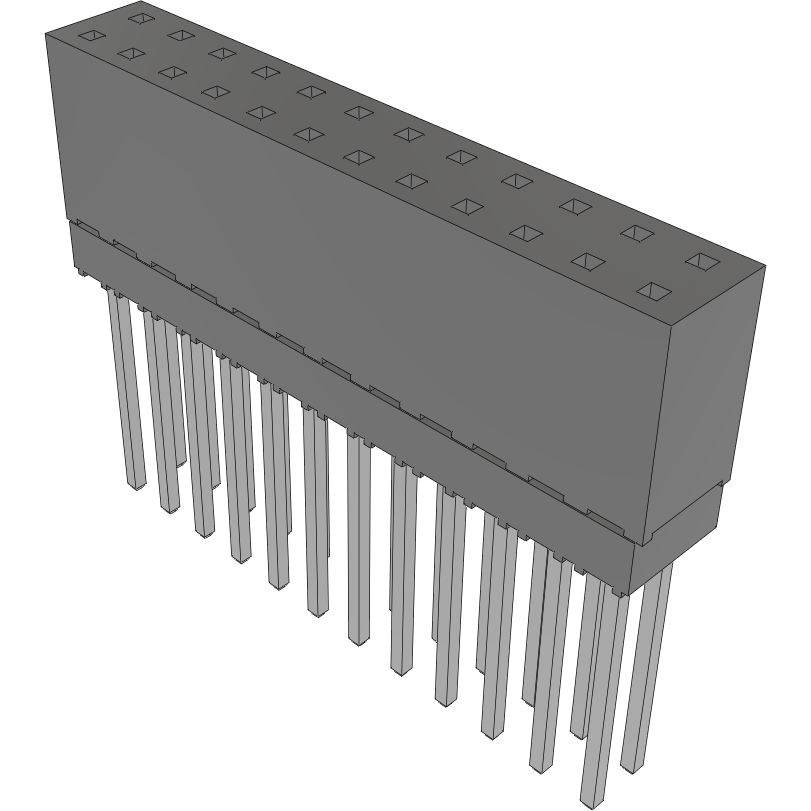 Samtec-ESQ-112-39-S-D Connector Headers and PCB Receptacles Conn Elevated Socket SKT 24 POS 2.54mm Solder ST Top Entry Thru-Hole Tube