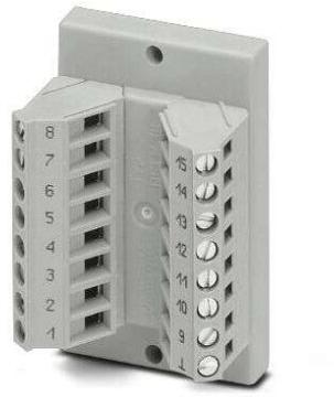PHOENIX CONTACT-2280307 Módulos de interfaz The VARIOFACE feed-through module implements a 1:1 connection between screw connection terminal blocks and a D-SUB miniature socket strip (number of positions: 15). A separate ground tap is available.