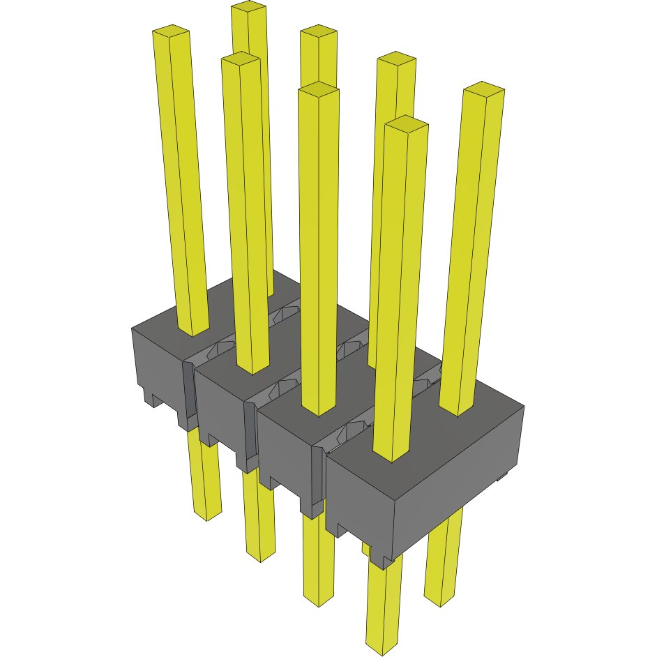 Samtec-MTSW-104-22-S-D-345 连接器插头及 PCB 插座 Conn Unshrouded Header HDR 8 POS 2.54mm Solder ST Top Entry Thru-Hole Bulk
