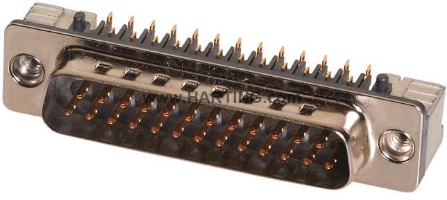 HARTING-09551663820741 Steckverbinder, D-Sub Conn D-Sub M 9 POS 1.38mm Solder RA SMD 9 Terminal 1 Port Reel