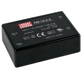 Mean Well Enterprises-PM-15-3.3 AC-DC-Spannungsversorgung AC/DC Power Supply Single-OUT 3.3V 3.5A 11.55W Medical 4-Pin