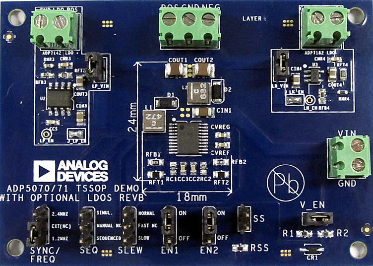 Analog Devices-ADP5070RE-EVALZ Power Management Development Boards and Kits ADP5070 DC to DC Converter and Switching Regulator Chip 12V/15V Output Evaluation Board