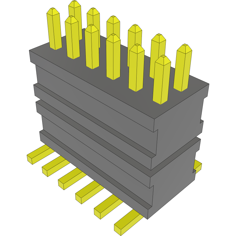 Samtec-FW-06-03-G-D-229-075-A Embases de raccordement et réceptacles PCB Conn Board Stacker HDR 12 POS 1.27mm Solder ST Top Entry SMD FLEX STACK™ Tube