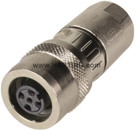 HARTING Technology Group-21033822401 Connector Circular Conn M12 Circular SKT 4 POS IDT ST Cable Mount 4 Terminal 1 Port
