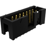 Quickie® Shrouded Low Profile Header, Wire To Board, Vertical, Through Hole, Double Row, Pin In Paste, 14 Positions, 2.54mm (0.100in) Pitch