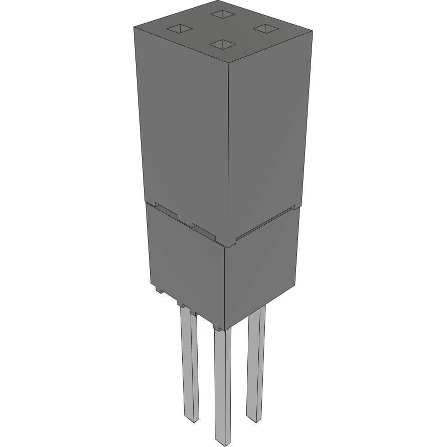 Samtec-ESW-102-24-S-D 连接器插头及 PCB 插座 Conn Elevated Socket SKT 4 POS 2.54mm Solder ST Top Entry Thru-Hole Bulk