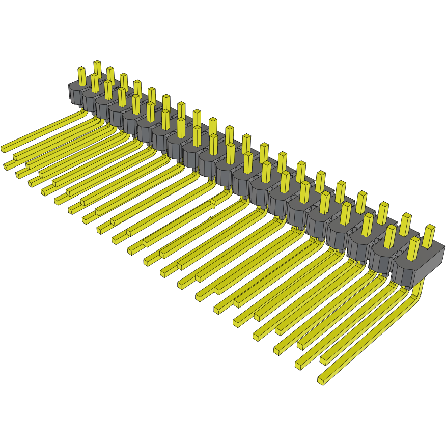 Samtec-MTSW-120-09-L-D-090-LA 连接器插头及 PCB 插座 Conn Unshrouded Header HDR 40 POS 2.54mm Solder RA Side Entry Thru-Hole Bulk