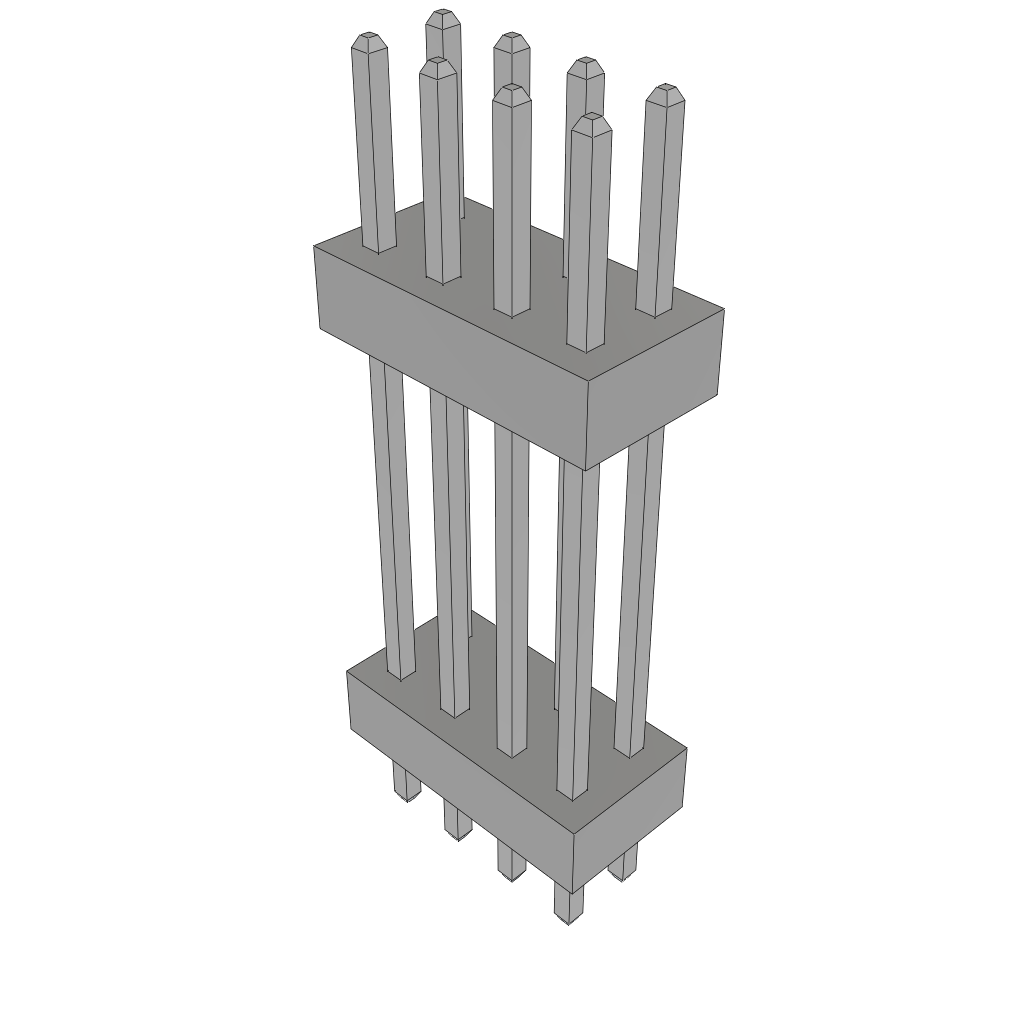 Samtec-TW-04-08-T-D-550-100 连接器插头及 PCB 插座 Conn Board Stacker HDR 8 POS 2mm Solder ST Top Entry Thru-Hole Bulk