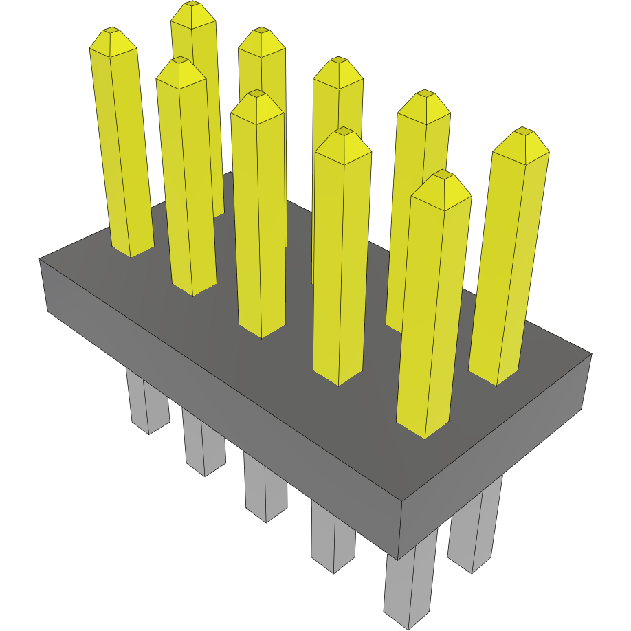Samtec-FTS-105-01-L-D 连接器插头及 PCB 插座 Conn Unshrouded Header HDR 10 POS 1.27mm Solder ST Top Entry Thru-Hole TIGER CLAW™ Tube