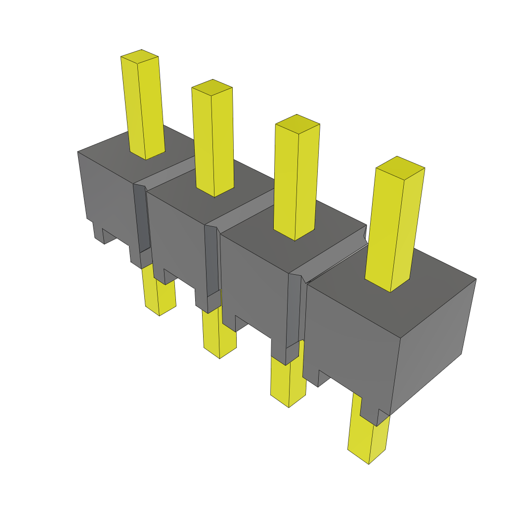 Samtec-MTSW-104-06-T-S-100 Piastre connettori e prese PCB Conn Unshrouded Header HDR 4 POS 2.54mm Solder ST Top Entry Thru-Hole Bulk
