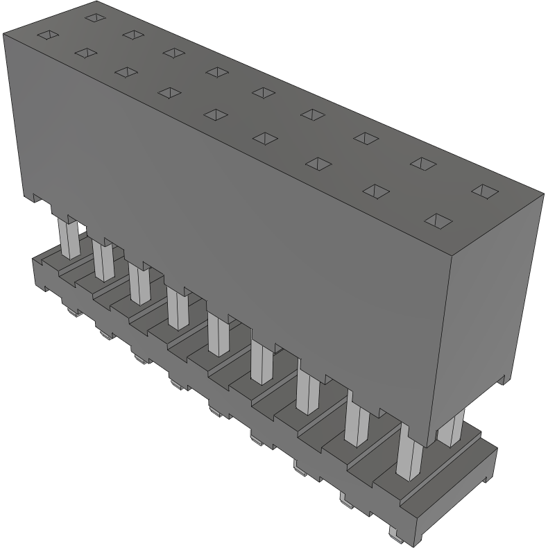 Samtec-ESQT-109-03-F-D-408 Connector Headers and PCB Receptacles Conn Elevated Socket SKT 18 POS 2mm Solder ST Top Entry Thru-Hole Layer