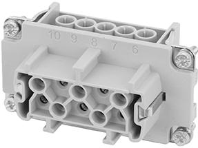 Amphenol-C146-10B010-810-1 Steckverbinder, rechteckig Conn Rectangular F 10Signal/1Ground POS Screw RA Panel Mount