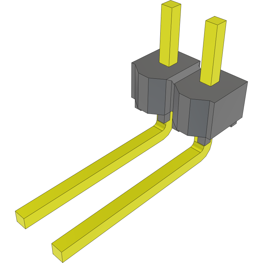 Samtec-MTSW-102-22-G-S-120-RA Connector Headers and PCB Receptacles Conn Unshrouded Header HDR 2 POS 2.54mm Solder RA Side Entry Thru-Hole Bulk