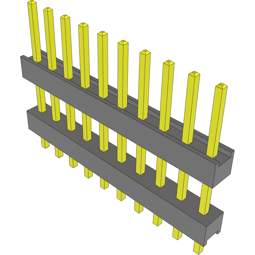 Samtec-DW-10-09-G-S-375 Connector Headers and PCB Receptacles Conn Board Stacker HDR 10 POS 2.54mm Solder ST Top Entry Thru-Hole Bulk