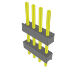 Conn Board Stacker HDR 4 POS 2.54mm Solder ST Top Entry Thru-Hole Bulk