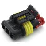 Conn Housing F 3 POS 6mm Crimp ST Cable Mount Black