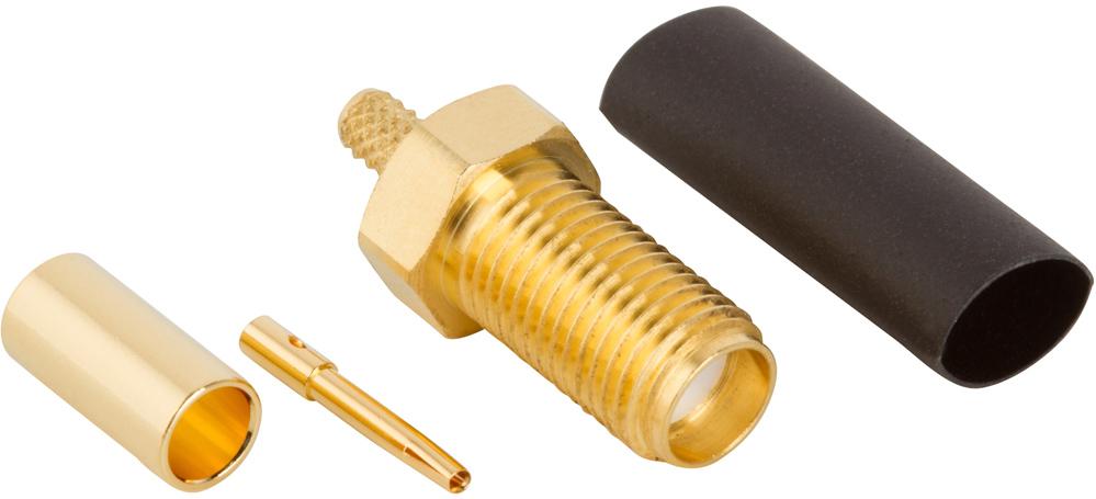 Amphenol RF-132198 Raccordement FR Conn SMA 0Hz to 12.4GHz 50Ohm Crimp ST Cable Mount RCP Gold