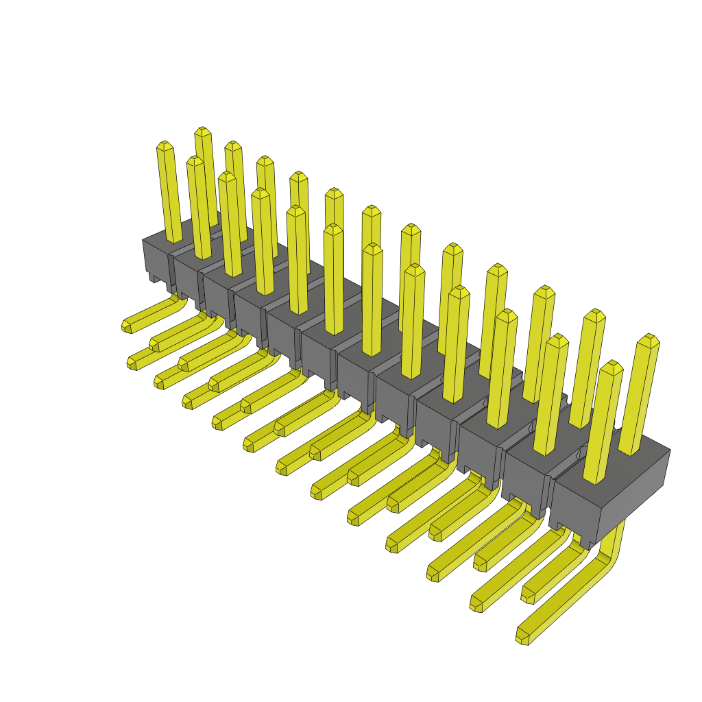 Samtec-TSW-112-08-G-D-NA 连接器插头及 PCB 插座 Conn Unshrouded Header HDR 24 POS 2.54mm Solder RA Side Entry Thru-Hole Bulk