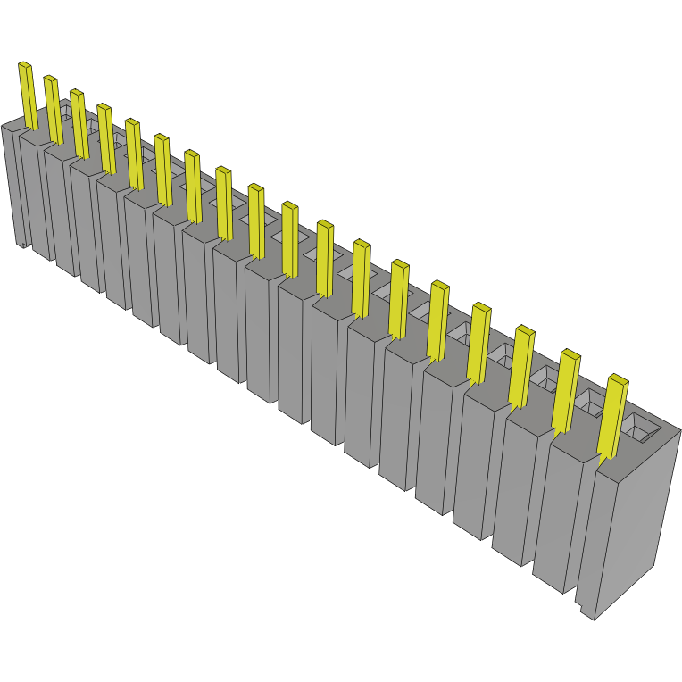 Samtec-BSW-118-24-G-S Connector Headers and PCB Receptacles Conn Bottom Mount Socket Strip SKT 18 POS 2.54mm Solder ST Bottom Entry Thru-Hole Bulk