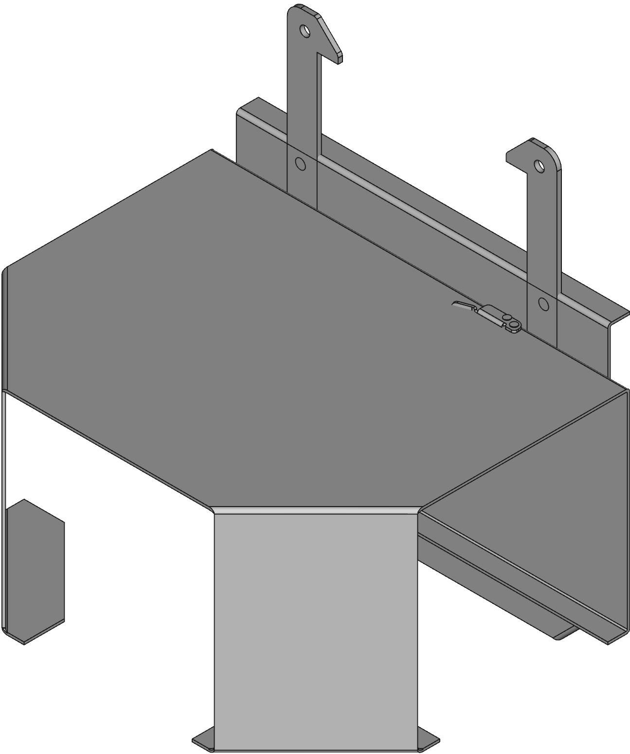 Hammond Manufacturing-1485DTN Verdrahtungskanäle Wiring Ducts Tee Fitting Top Opening Square with Cover Steel Gray