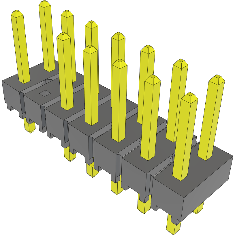 Samtec-TSW-107-07-L-D-LL-003 Steckverbinderleisten und Leiterplattenbuchsen Conn Unshrouded Header HDR 14 POS 2.54mm Solder ST Top Entry Thru-Hole Bulk