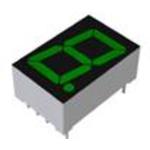 Rohm-LA-601ML Pantallas LED segmentadas Display Segmented Module 1DIGIT 8LED Green CC 10-Pin DIP Module Film