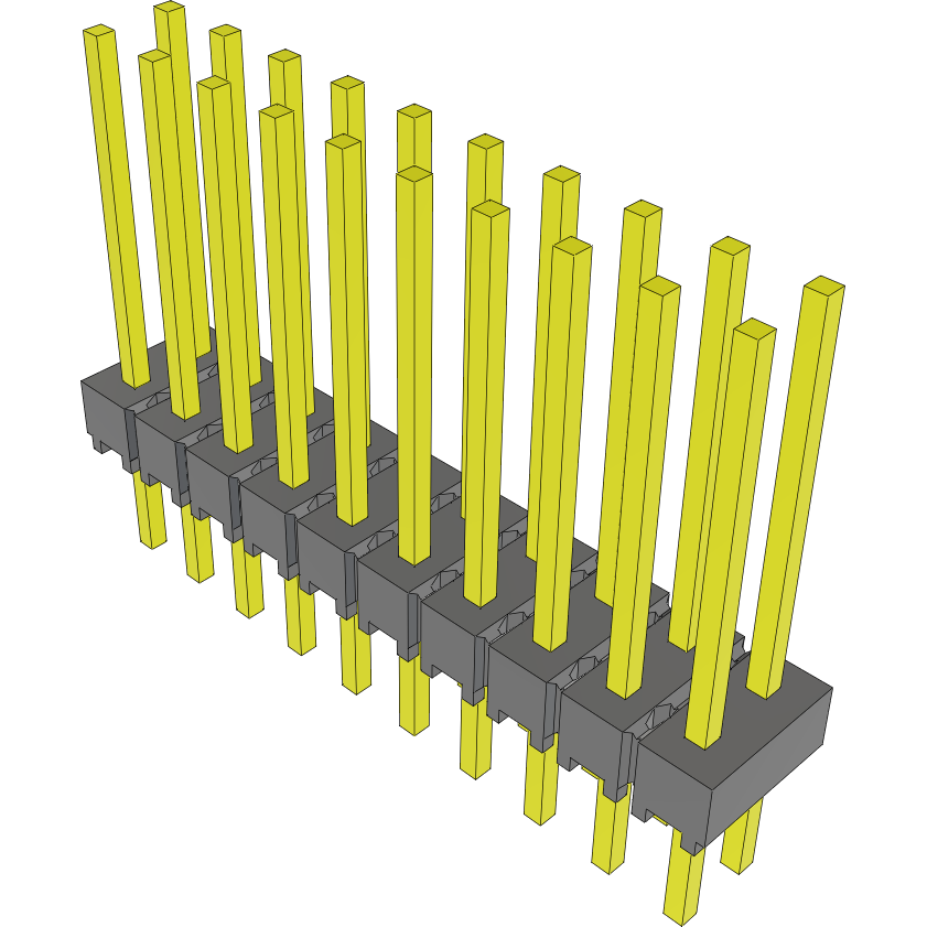 Samtec-MTSW-110-09-L-D-470 Piastre connettori e prese PCB Conn Unshrouded Header HDR 20 POS 2.54mm Solder ST Top Entry Thru-Hole Bulk