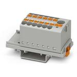 Conn Distribution Terminal Block 13 POS Push-In Spring DIN Rail/Panel Mount 24A