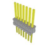 Conn Unshrouded Header HDR 7 POS 1.27mm Solder ST Top Entry Thru-Hole Bulk