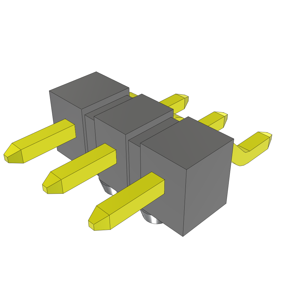 Samtec-TSM-103-04-T-SH-A-TR Cabezales del conector y receptáculos PCB Conn Unshrouded Header HDR 3 POS 2.54mm Solder RA Side Entry SMD T/R