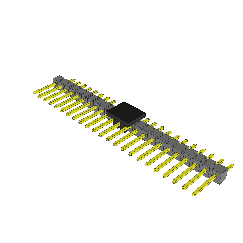 Samtec-TSM-123-02-S-SH-P Cabezales del conector y receptáculos PCB Conn Unshrouded Header HDR 23 POS 2.54mm Solder RA Side Entry SMD Tube