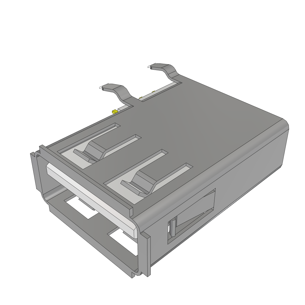 Samtec-USB-A-S-S-W-VU Connector USB Conn USB 2.0 Type A RCP 4 POS 2mm Solder RA Thru-Hole 4 Terminal 1 Port Tray